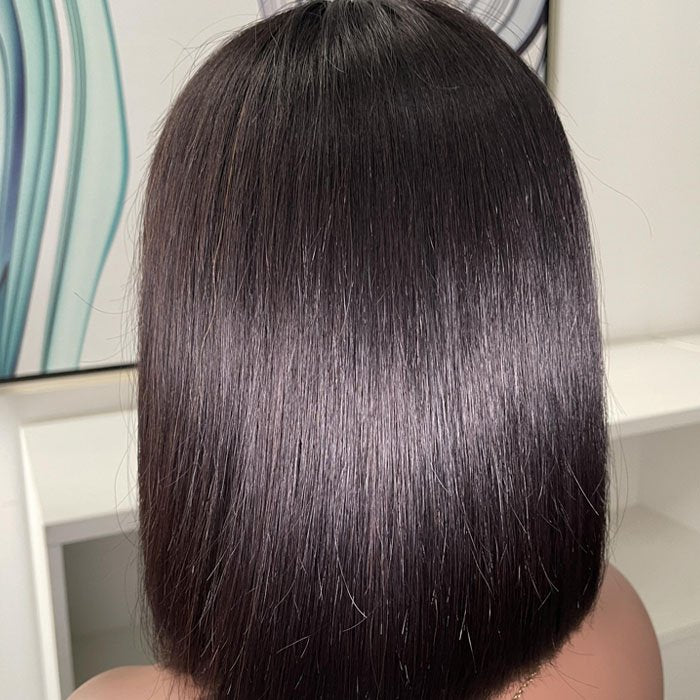 Glueless Natural Straight Bob with Bangs